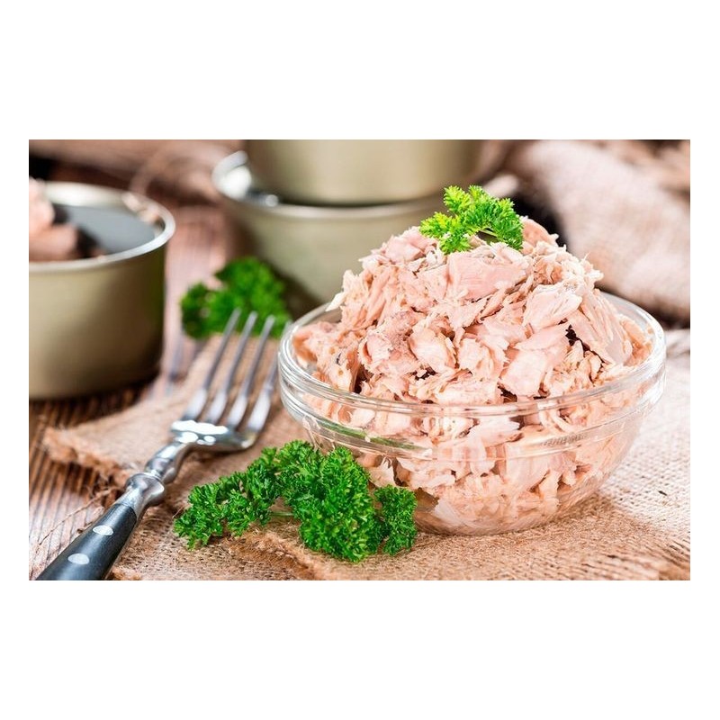 عرض تونة مفتتة حارة  أو باردة